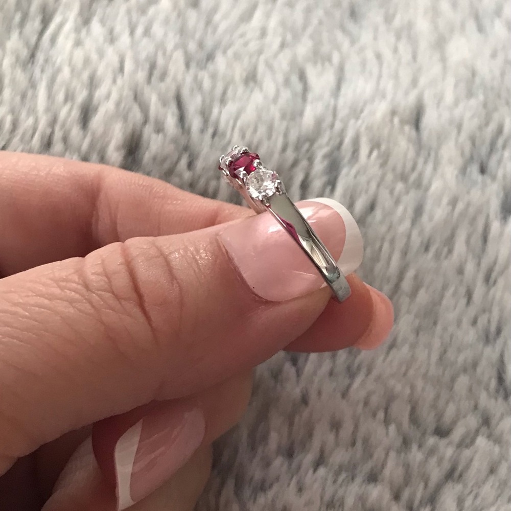 Diamonique & Simulated Ruby Ring - image 6